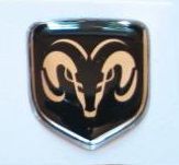 3D Black Ram Head Steering Wheel Badge 11-up Dodge Vehicles